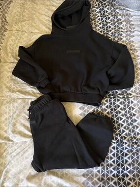 Black Essentials Hoodie & Jogger Set